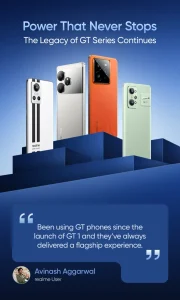Realme GT 7 स्मार्टफोन का इमेज – प्रीमियम डिजाइन, ट्रिपल रियर कैमरा और आधुनिक फीचर्स के साथ