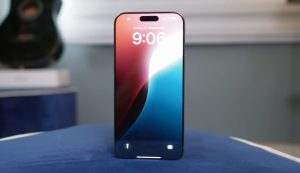 IPhone 16 pro max smartphone display view from front side 