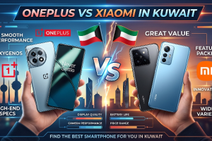 This is a image of OnePlus vs Xiaomi in Kuwait with realastic smartphones.