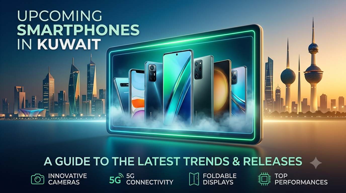Upcoming smartphones in Kuwait featuring 5G, innovative cameras, foldable displays, and high performance.